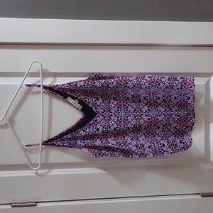 Loft v-neck geometric pattern tank, size M